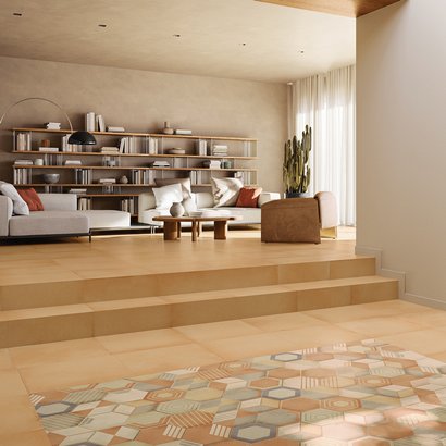 Carrelage sol intérieur OSMOSE Hexagone 25x21,6cm ép.9mm Rectifié - Uni Cendre