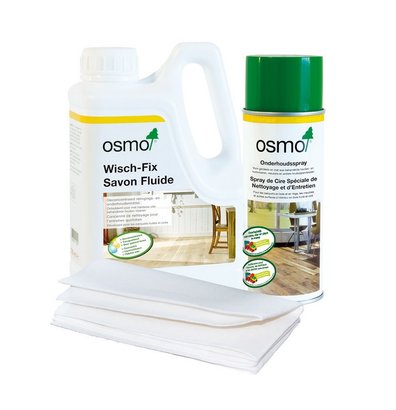 Set d'entretien pour parquet - avec tête de balai, serpillère et chiffons