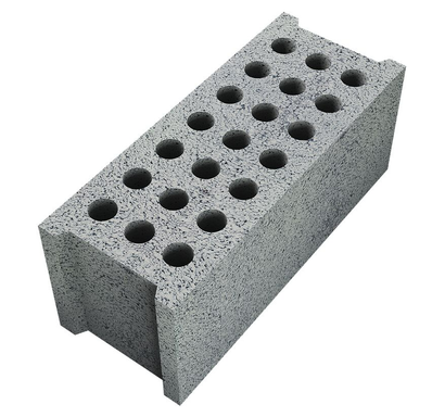 Bloc perforé + angle en béton - long. 50CM x haut. 20CM x ep. 20CM