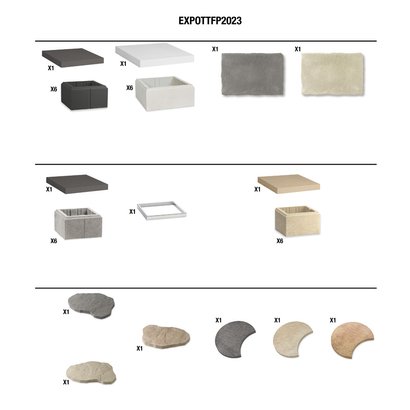 KIT EXPO SAS PREFABRICADOS 2023 PILIERS LISSE+MARBRE+AGORA+PAS JAPONAIS