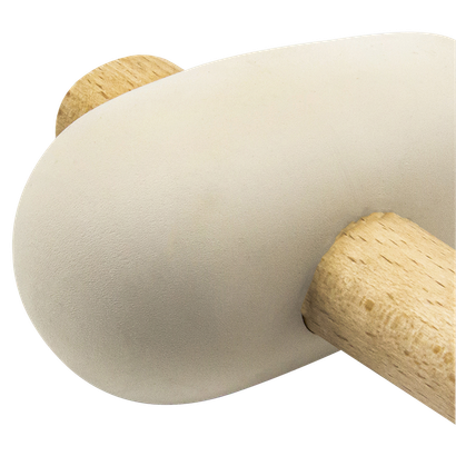 Petite masse en caoutchouc blanc avec manche en bois pour travaux de carrelage et soudure - 500G