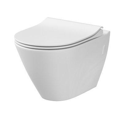 Pack cuvette WC suspendue carrénée sans bride ECO OVAL B947 WHB 