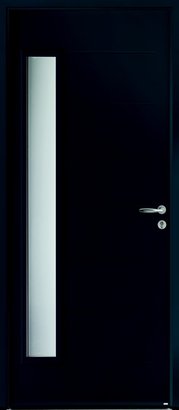 PORTE D'ENTRÉE ABSCISSE ACIER GRIS 7016 2150 X 900 MM TAPEE 140 MM POUSSANT DROIT