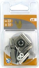 Patte à glace à visser Acier laiton chromé 30x25 Blister de 4