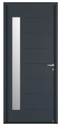 Porte d'entrée Abscisse Evo acier 215 x 90CM tapée d'isolation 100MM- poussant droit