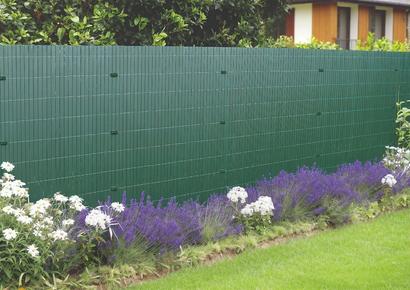 Canisse PVC double face, anti-UV, largeur lame 19 mm, vert - occultant 4/5 - 1,5 x 3 m