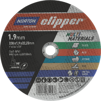 Disque à tronçonner PRO MULTI MATERIAUX 230x1,9x22,23 T41 