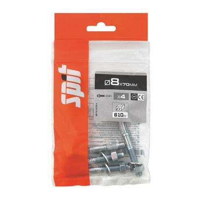 Goujon  à bague  FIX 3 SPIT   Ø8x70MM - Sachet de 4 pièces