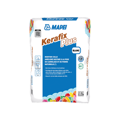 Mortier colle amélioré C2E - KERAFIX PLUS Blanc - Sac de 25kg