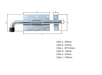 VERROU PISTOLET ET GACHE ATTACHEE 95 – 178