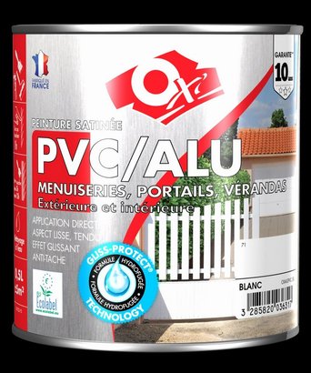 Peinture acrylique matériaux lisses aluminium. PVC. satiné titane 0.5 L