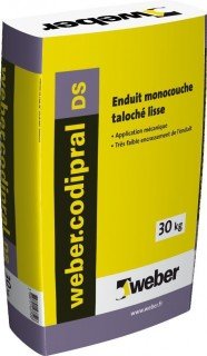 ENDUITS ARCHITECTURAUX TALOCHES WEBER.CODIPRAL DS 30KG GRIS BLEUTE CLAIR 209