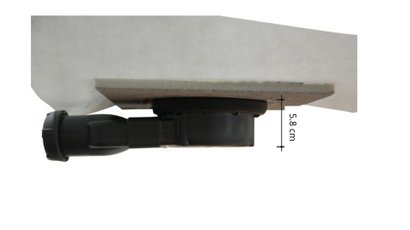 Bonde de sol à chaper pour douche à l'italienne 20x20cm - ultraplate - avec grille inox 11,5x11,5cm - épaisseur 58 mm 