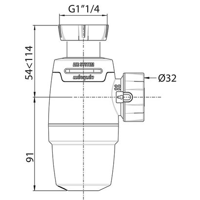 Siphon lavabo anti vide d'air NEO AIR Ø 32mm