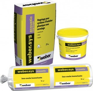 ISOLATION ACOUSTIQUE SOUS CARRELAGE SOUS-COUCHE WEBER.SYS ACOUSTIC 15M²