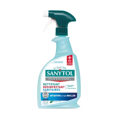 Spray de nettoyant désinfectant détartrant sanitaires Sanytol eucalyptus 750 ml