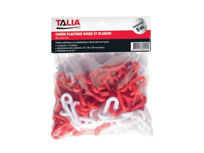 Chaine plastique n°8 - Rouge/Blanc - Sac de 25M