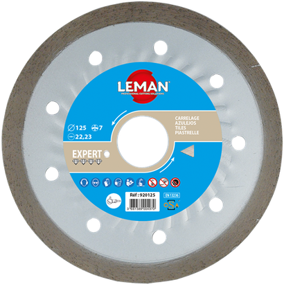 Disque Diamant Carrelage à jante lisse segmentée - Ø115mm - Ep. 1,6mm - Alésage 22,23mm