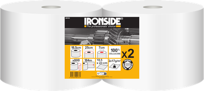 Bobines essuyage de chantier BLANC - Lot de 2