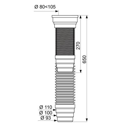 Pipe extensible l650MM – d93/100/110MM - Wirquin