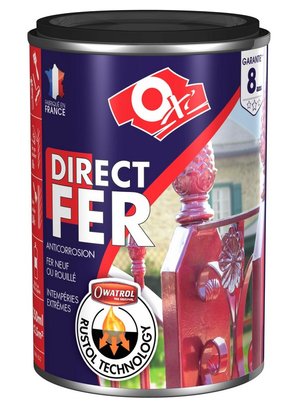 Peinture glycéro DIRECTE Fer anti-rouille noir mat 250 mL