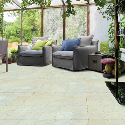 PAVE PIERRE CALCAIRE BORD ANTIQUE VICTORIA TUMBLED 15,25 X 15,25 X 3CM