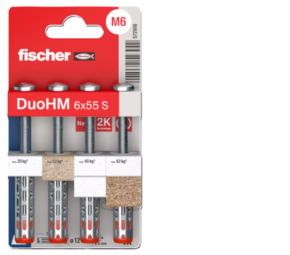 Installation cheville DuoHM Fischer dans cloison creuse avec visseuse