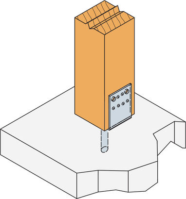 PIED DE POTEAU TYPE U A SCELLER PPD140-90G