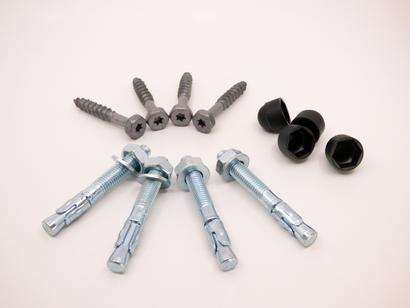 Kit de fixations pour pieds de poteaux noirs FIX PB-R