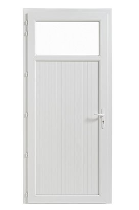 Bloc porte de service PBC rainuré Occulus 205 x 90CM - poussant gauche