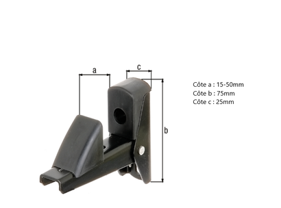 ARRET VOLET PORTE ALU NOIR 15-50