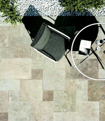 Dalles Travertin de Turquie CLASSIC MIX Opus 4 formats ép. 1.2 cm