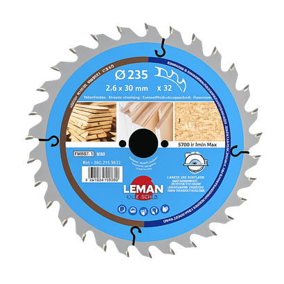 Lame scie circulaire bois Ø235 alésage 30 - Leman