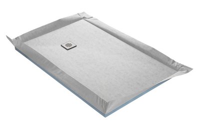 Receveur de douche à carreler FLATBOARD avec grille carrée inox - sans bonde - Blanc - 90 x 90 x 4 cm 