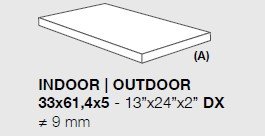 Carrelage sol ext. AQUITAINE Grip Element Angle droit - 33x61,4x5cm Beige