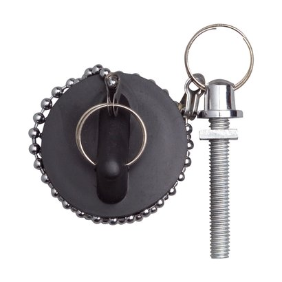 Bonde de lavabo PVC à bouchon + grille inox                                    