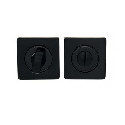 Lot de 2 rosaces carrées pour condamnation/décondamnation – Acier noir mat