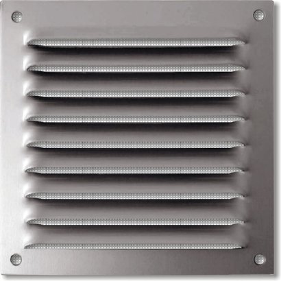 GRILLE VENTILATION ALU ANODISE 100X100 AVEC MOUSTIQUAIRE