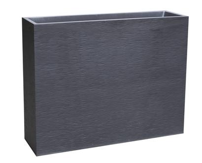 Jardinière muret LOFT XL GRAPHIT 63L polypropylène gris anthracite effet vagues
