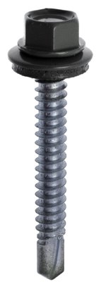 Vis autoperceuse Tête héxagonale à collerette Acier zingué - tête laquée gris 6,3x100 Barquette de 50