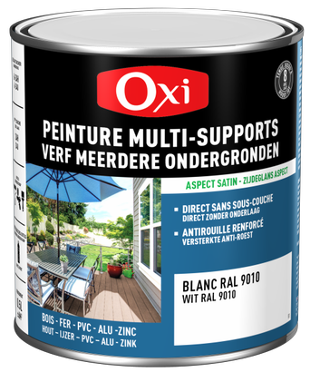 Peinture Multi Supports TOP3+ OXI - Jaune Sécurité Ral 1003 Satiné - Pot de 0,5L