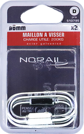 Maillon à visser Acier galvanisé Ø6mm L:57mm Blister de 2