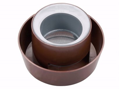 CHAPEAU VENTILATION PVC 100 TUILE AVEC MOUSTIQUAIRE