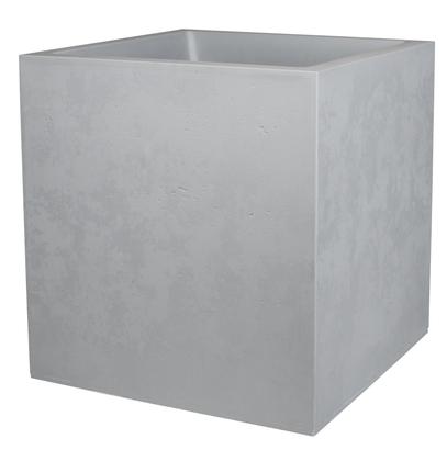 Pot carré BASALT 31L polypropylène décor béton gris