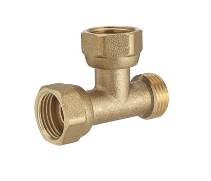 Raccord Té Mâle - Double Femelle Ecrou libre - F3/8' - M3/8'