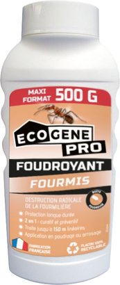 Foudroyant fourmis poudrage & arrosage ecogene pro maxi format 500 g -tp18-