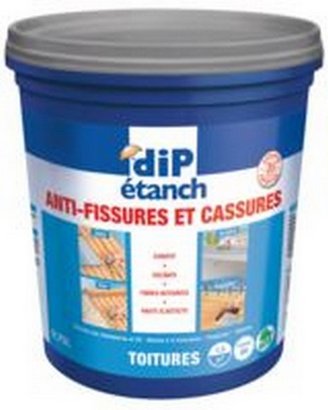 Revetement d'étanchéité Dip Etanch Anti-fissure et Cassure Gris 0.75L