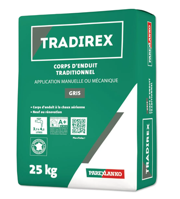 Enduit traditionnel TRADIREX à la chaux aérienne 25KG - Parexlanko
