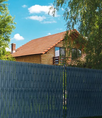 Bande d'occultation souple à tresser Gris -  48 mm de large - rouleau de 60 ml à découper + 100 clips 