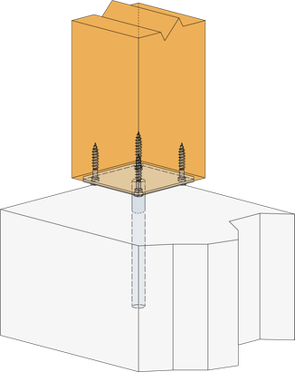PIED DE POTEAU SIMPLE PLATINE PPSP70